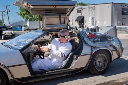 A replica DeLorean time machine in Grapevine, Texas.