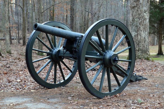 Revolutionary war canon placed in defense