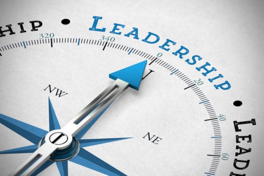 Compass pointing to the word “Leadership”
